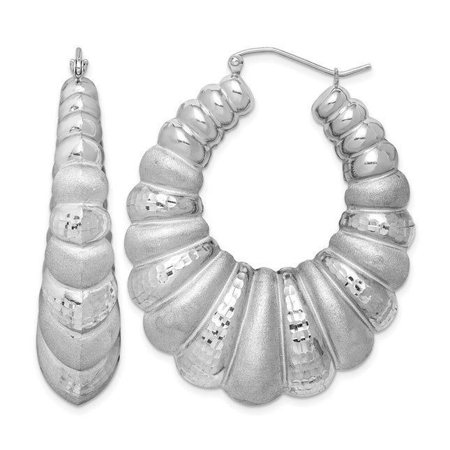 Sterling silver oval hoop earrings
