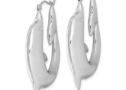 Sterling silver hoop earrings, alternate view