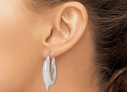 Sterling silver hoop earrings, another view
