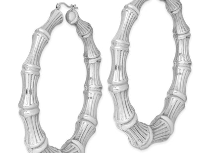 Sterling silver hoop earrings, alternate view