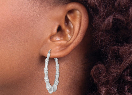 Sterling silver hoop earrings, another view