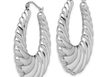 Sterling silver oval hoop earrings, alternate view
