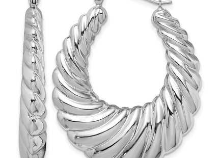 Sterling silver oval hoop earrings