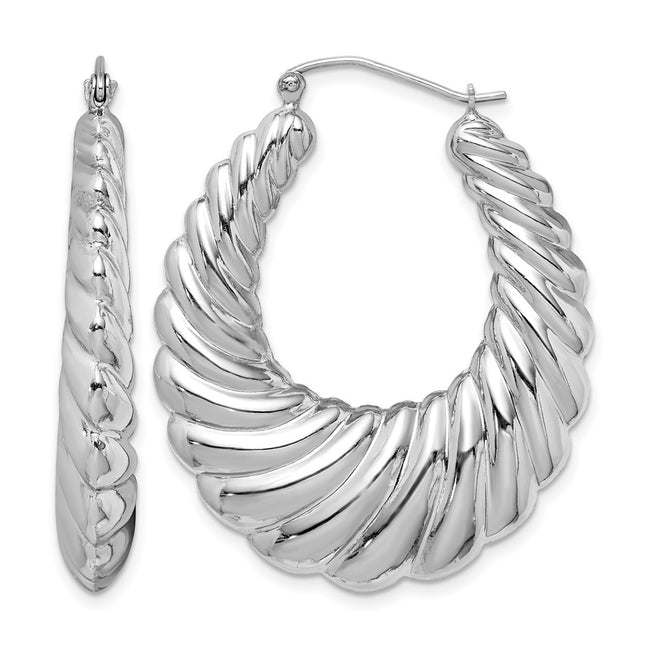 Sterling silver oval hoop earrings
