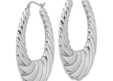 Sterling silver oval hoop earrings, alternate view