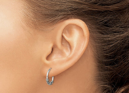Sterling silver oval hoop earrings, another view