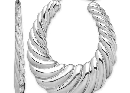 Sterling silver oval hoop earrings