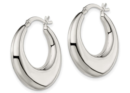 Sterling silver hoop earrings, alternate view