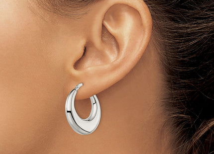 Sterling silver hoop earrings, another view