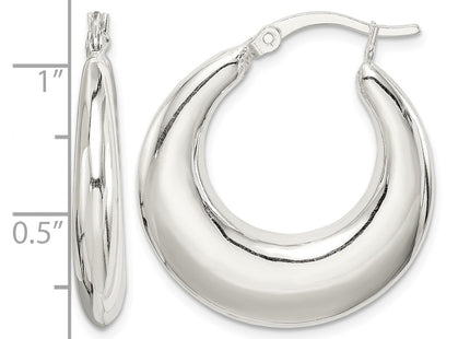 Sterling silver hoop earrings, further view