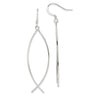 Sterling Silver Polished Ichthus Dangle Earrings