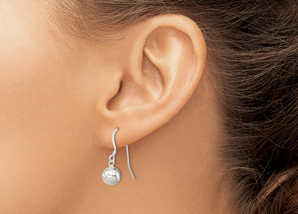 Sterling Silver Diamond Cut Bead Dangle Earrings
