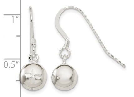 Sterling Silver Diamond Cut Bead Dangle Earrings
