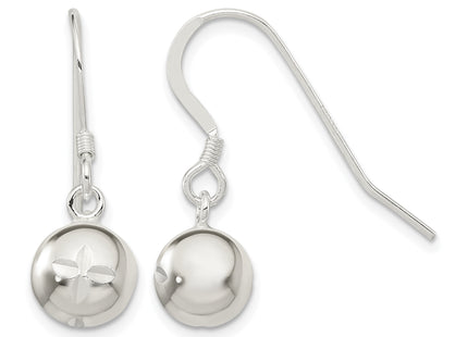 Sterling Silver Diamond Cut Bead Dangle Earrings