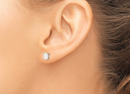Sterling silver opal earrings, another view