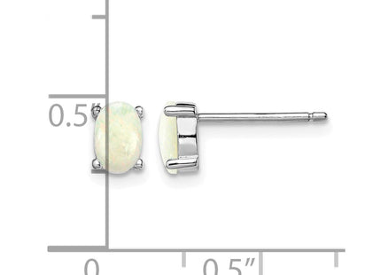 Sterling silver opal earrings, further view