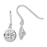 Sterling Silver Rhod-pltd Round CZ Bezel Set Dangle Earrings