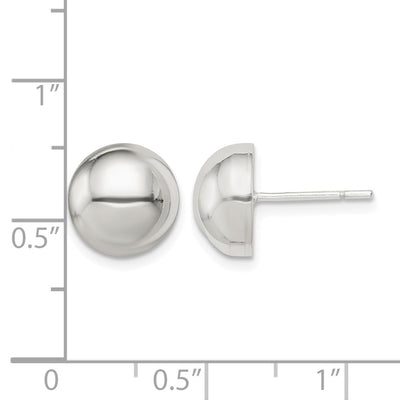 Sterling Silver Polished Button Earrings, 10 x 10mm