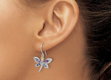 Sterling silver diamond dragonfly necklace, another view