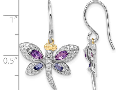 Sterling silver diamond dragonfly necklace, further view