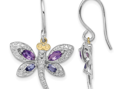 Sterling silver diamond dragonfly necklace