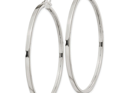 Sterling Silver 2. Polished Hoop Earrings
