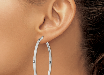 Sterling Silver 2. Polished Hoop Earrings