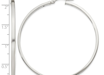 Sterling Silver 2. Polished Hoop Earrings