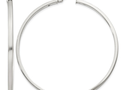 Sterling Silver 2. Polished Hoop Earrings