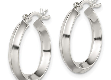 Sterling silver hoop earrings, alternate view