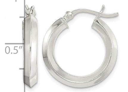 Sterling silver hoop earrings, further view