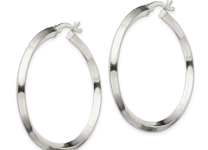 Sterling silver hoop earrings, alternate view
