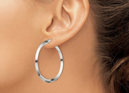Sterling silver hoop earrings, another view