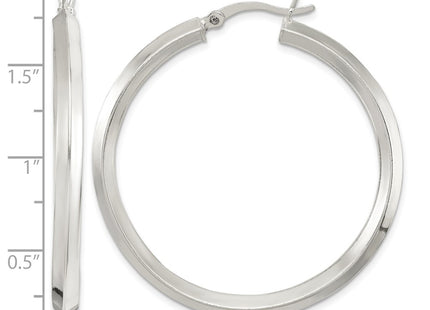 Sterling silver hoop earrings, further view