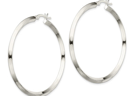 Sterling silver hoop earrings, alternate view