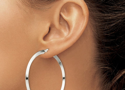 Sterling silver hoop earrings, another view