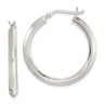 Sterling Silver Polished Knife Edge Round Hoop Earrings