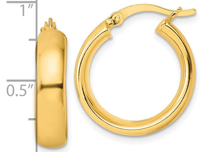 Sterling Silver Gold-Tone Polished Hoop Earrings (Style QE6507GP)