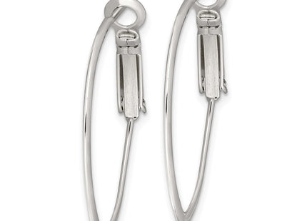Sterling silver oval hoop earrings, alternate view
