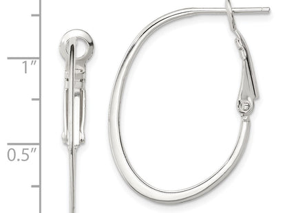 Sterling silver oval hoop earrings, further view