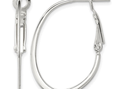 Sterling silver oval hoop earrings
