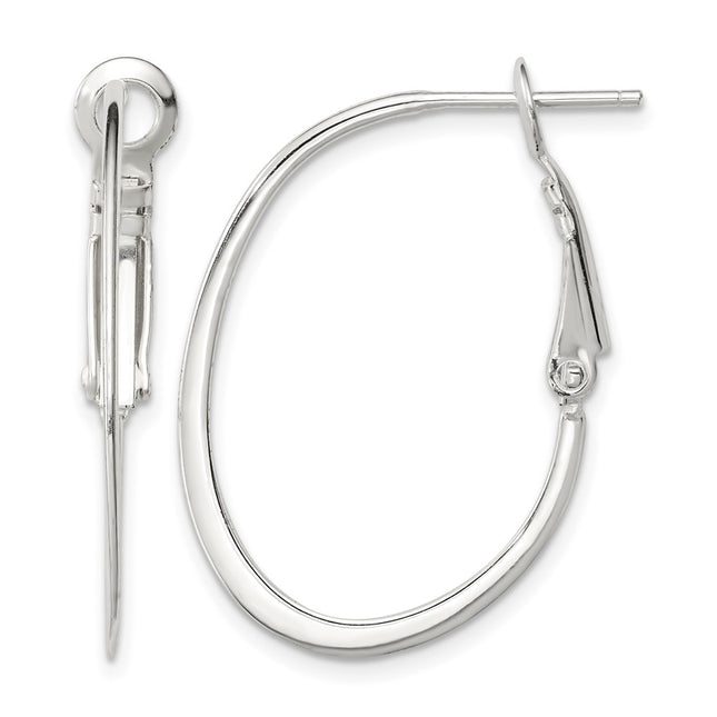Sterling silver oval hoop earrings