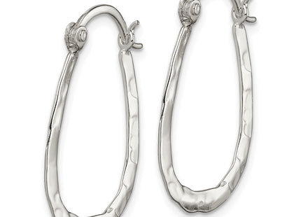 Sterling silver oval hoop earrings, alternate view