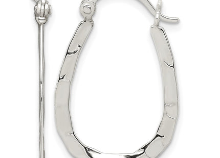 Sterling silver oval hoop earrings