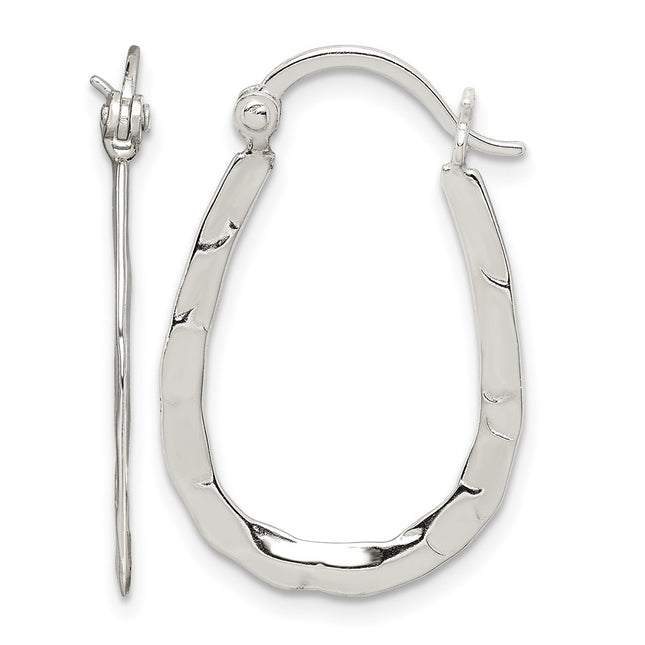 Sterling silver oval hoop earrings