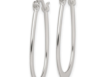 Sterling Silver Polished Oval Hoop Earrings