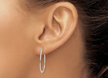 Sterling Silver Polished Oval Hoop Earrings