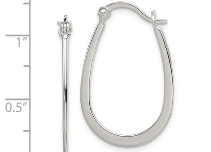 Sterling Silver Polished Oval Hoop Earrings