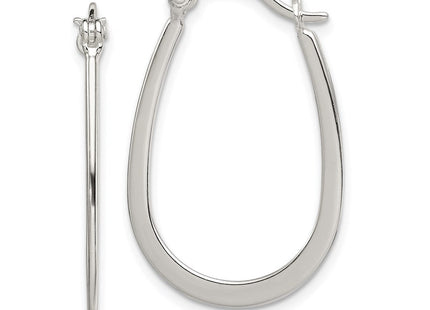 Sterling Silver Polished Oval Hoop Earrings