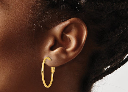 Sterling silver hoop earrings, another view